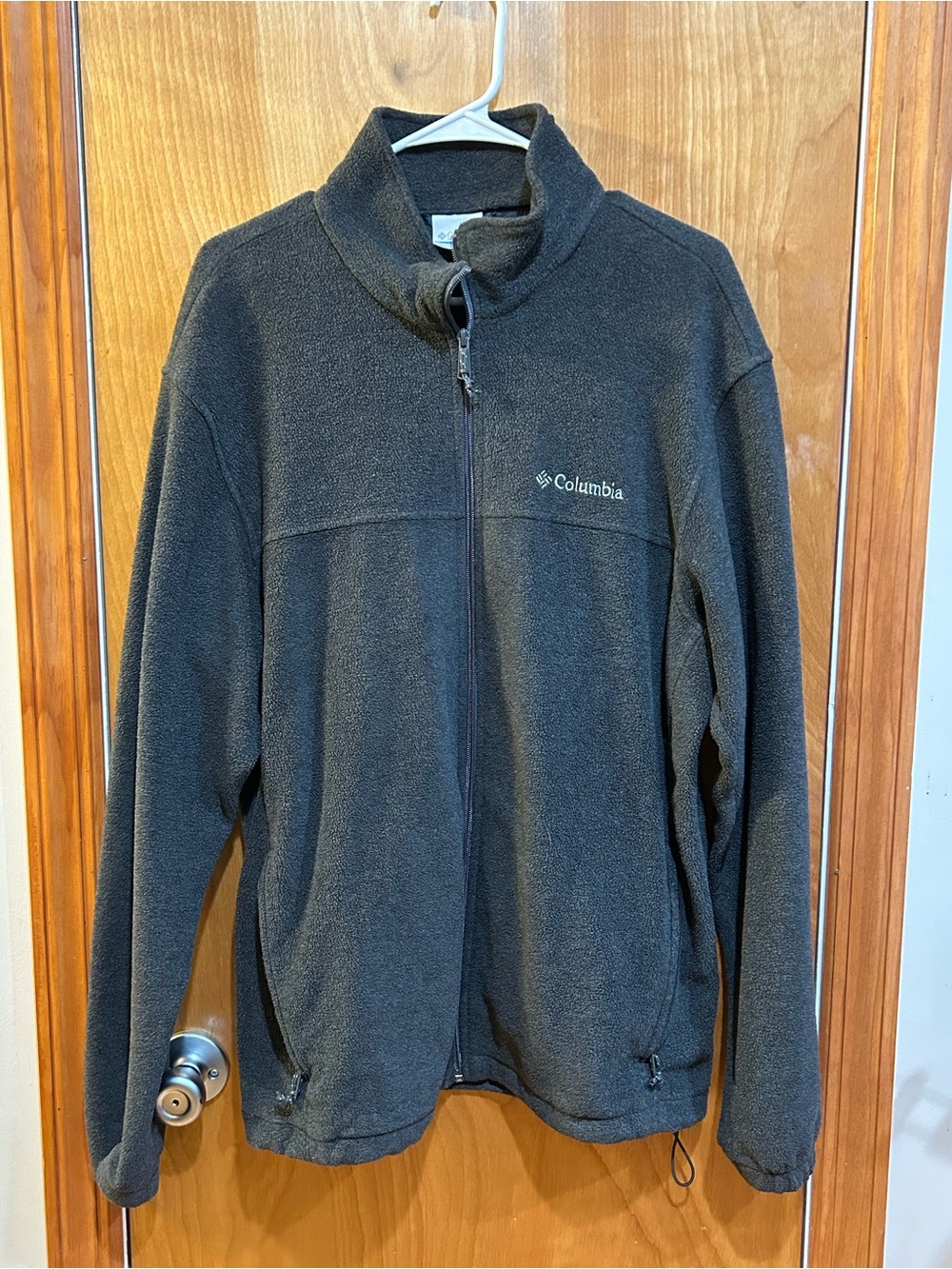Columbia Sportswear Mens Large Charcoal Gray Full Zip Fleece Jacket Outdoor